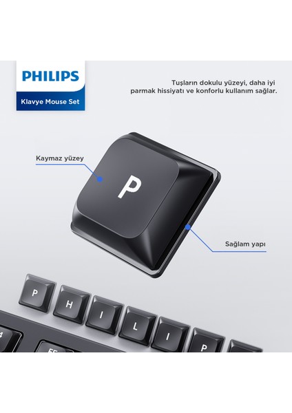 SPT6247 Kablolu Türkçe Q Klavye ve Mouse Seti Siyah