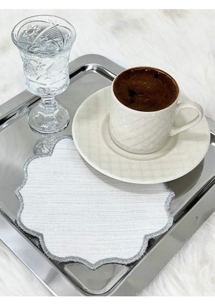 Sunum Peçetesi, Kokteyl Peçetesi, Kahve Yanı Sunumluk, Nakışlı Sunum Peçetesi 6’lı
