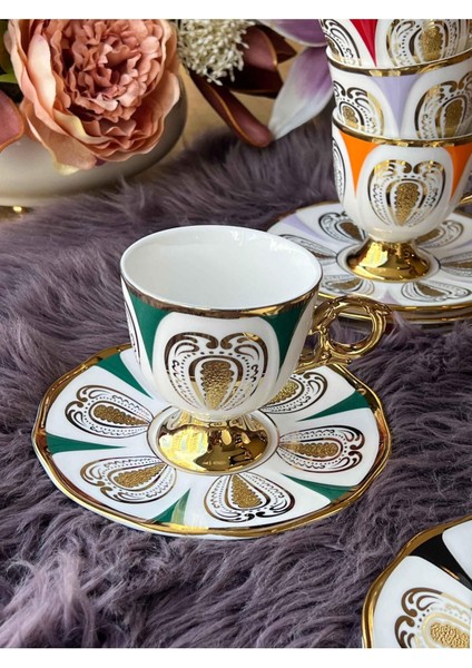 Renkli 12 Parça Çay Fincan Takımı, 6 Kişilik, Şık ve Kullanışlı Set fiyatları