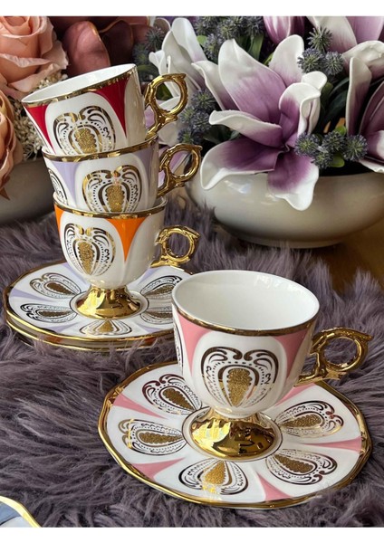 Renkli 12 Parça Çay Fincan Takımı, 6 Kişilik, Şık ve Kullanışlı Set modelleri