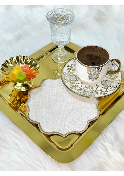 Sunum Peçetesi, Kokteyl Peçetesi, Kahve Yanı Sunumluk, Nakışlı Sunum Peçetesi 6’lı
