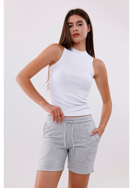 Kadın Compact Penye Şardonsuz 3 Iplik Pamuklu Şort Esnek & Konforlu Yazlık Şort