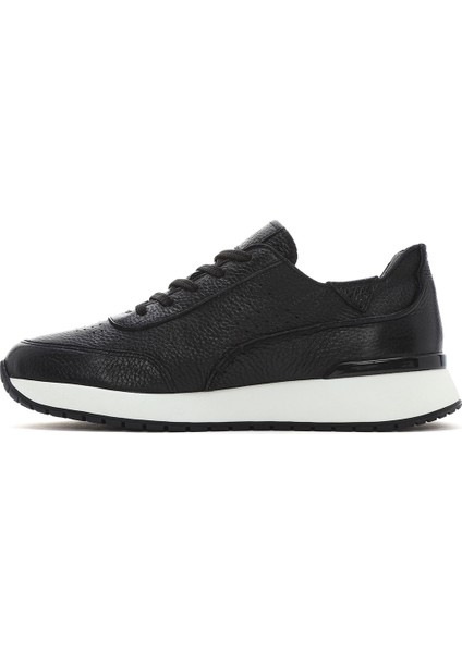 Erkek Siyah Bağcıklı Kalın Tabanlı Deri Casual Sneaker 25SFD6885FT fiyatları