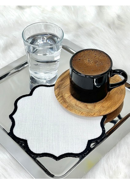 Sunum Peçetesi, Kokteyl Peçetesi, Kahve Yanı Sunumluk, Nakışlı Sunum Peçetesi 6’lı