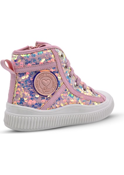 Magic Kız Çocuk Pullu ve Bağcıklı Pembe Renk Sneaker fiyatları