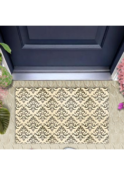 Dekoratif Dijital Baskı Kahverengi Motif Dış Mekan Paspas K-2085