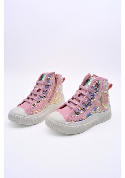 Magic Kız Çocuk Pullu ve Bağcıklı Pembe Renk Sneaker indirimleri