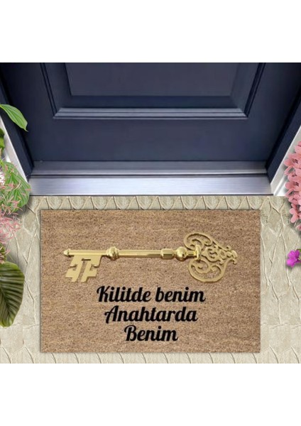 Kapı Önü Paspası Dekoratif Dijital Baskı Anahtar P-2481