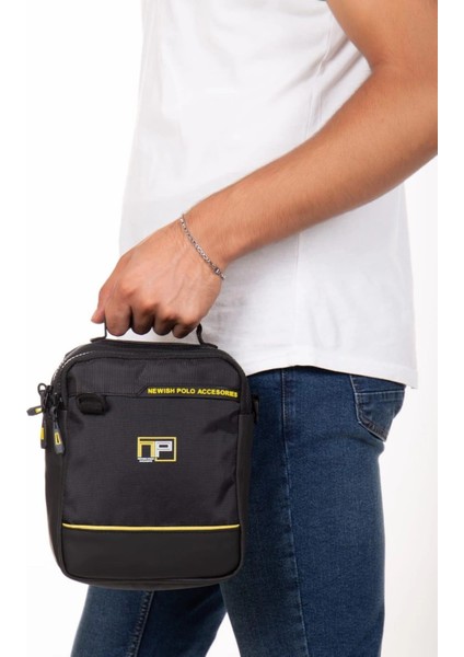 Erkek Quatro Kumaş El ve Omuz Çantası NEWPOLO313 - Siyah - Sarı fiyatları