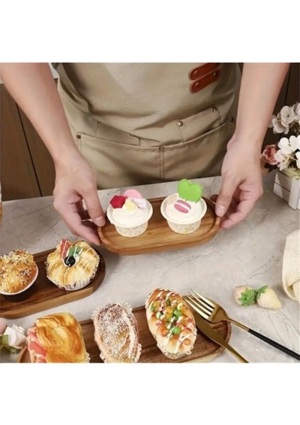 3'lü Bambu Oval Sunum Servis Tabağı Seti Çerezlik Kahve Kahvaltılık Meyve Tatlı Şeker Kek Sunumu modelleri