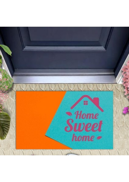 Kapı Önü Paspası Dekoratif Dijital Baskı Home Sweet Home P-2329