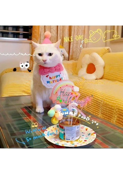 Kedi ve Köpek Için Şapka ve Önlüklü Doğum Günü Kutlama Kostümü fiyatları