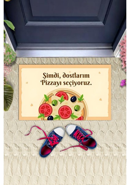 Dijital Baskı Dekoratif Pizza Pudra Kapı Önü Paspası K-1211 fiyatları