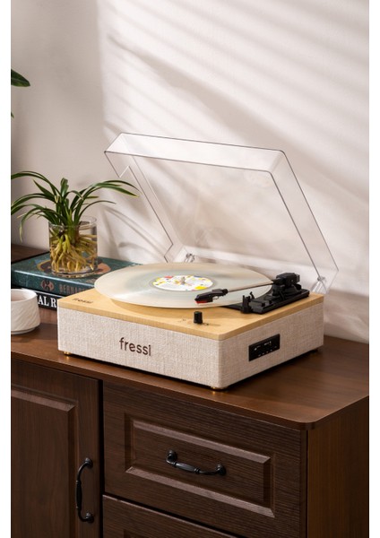 Dahili Hoparlörlü Pikap Müzik Kutusu Usb+Rca+Bluetooth FR-P1990 Velura