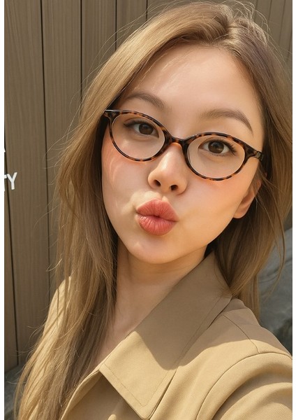 Miux Mi Leopar Elips Mavi Işık Korumalı Unisex Gözlük Metal Aksesuarlı Ce Belgeli fiyatları