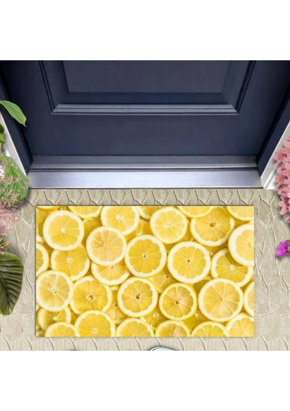 Kapı Önü Paspası Dekoratif Dijital Baskı Limon P-2327