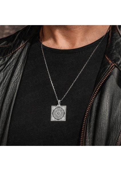 MH-178 925 Ayar Gümüş Inşirah Suresi Işlemeli Dualı Erkek Kolye modelleri