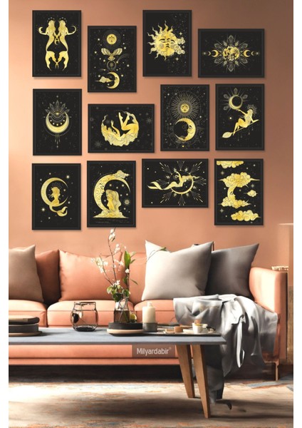Renkli 12 Parça Mdf Tablo Seti ile Evinize Huzur ve Şıklık Katın