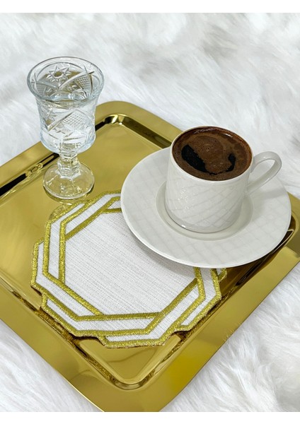 Sunum Peçetesi, Kokteyl Peçetesi, Kahve Yanı Sunumluk, Nakışlı Sunum Peçetesi 6’lı