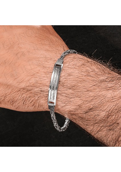 925 Ayar Gümüş Ayetel Kürsi Işlemeli Kral Zincir Erkek Bileklik modelleri