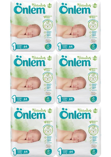Bebek Bezi Botanika Beden:1 (2-5kg) Yenidoğan 384 Adet Süper Ekonomik Mega Pk