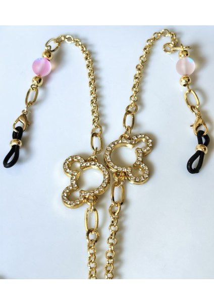 Gözlük Zinciri Altın Kaplama Zincirli Ayıcık Figürlü modelleri