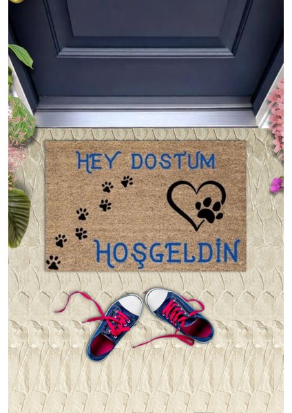 Kapı Önü Paspası Dekoratif Dijital Baskı Hey Dostum P-2473 fiyatları
