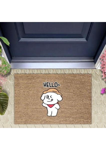 Kapı Önü Paspası Dekoratif Dijital Baskı Hello P-2369