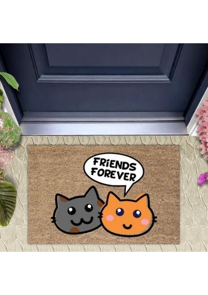 Kapı Önü Paspası Dekoratif Dijital Baskı Friends Forever P-2366