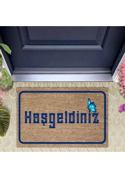 Kapı Önü Paspası Dekoratif Dijital Baskı Hoşgeldiniz P-2367