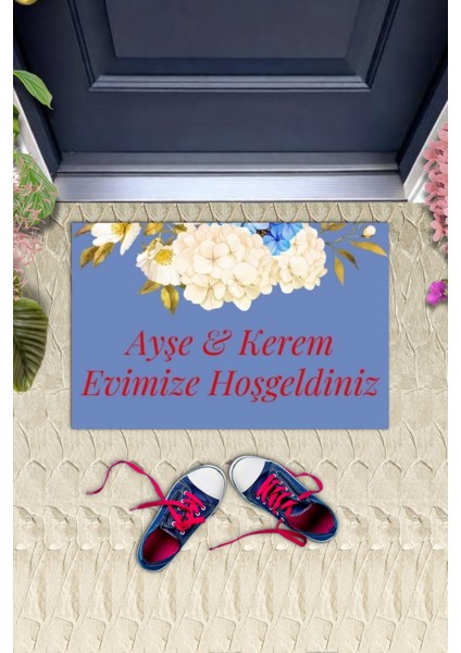 Kapı Önü Paspası Dekoratif Dijital Baskı Evimize Hoşgeldiniz P-2455 fiyatları