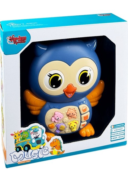 Kutulu Işıklı ve Müzikli Baykuş Bebek Piyanosu Mavi