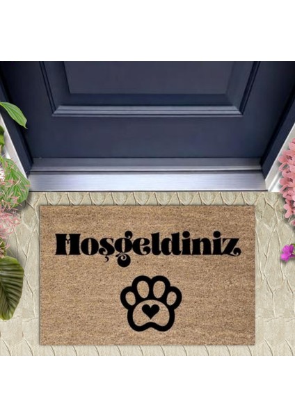 Kapı Önü Paspası Dekoratif Dijital Baskı Hoşgeldiniz P-2424