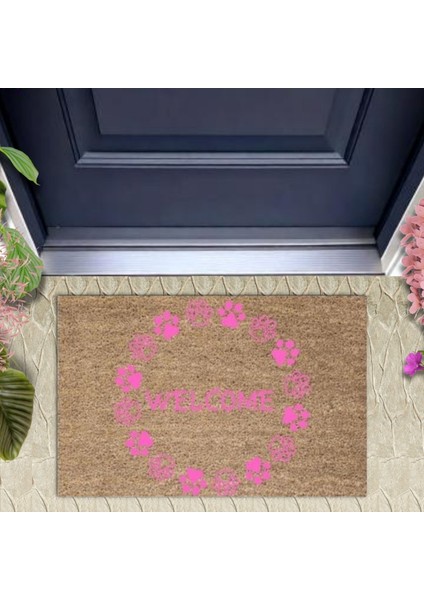 Kapı Önü Paspası Dekoratif Dijital Baskı Welcome P-2469