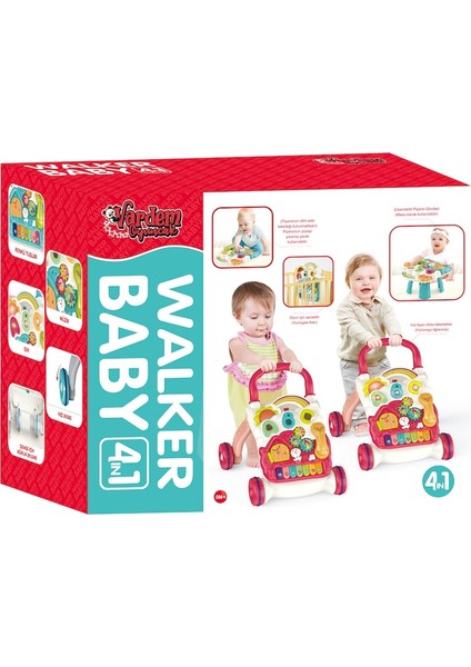 Piyanolu 4in1 Turkuaz Bebek Yürüteci (Pembe Renk) modelleri