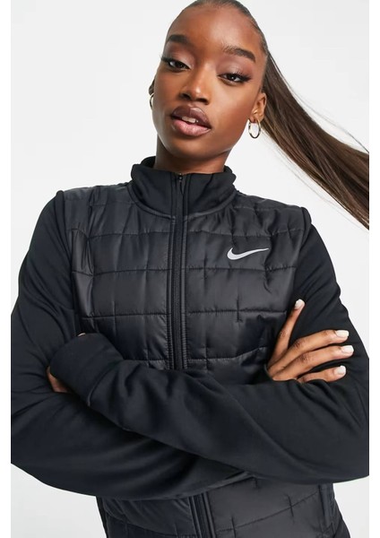 Running Therma Fit Synthetic Filled Jacket Kadın Sentetik Dolgulu Spor Ceket Siyah modelleri