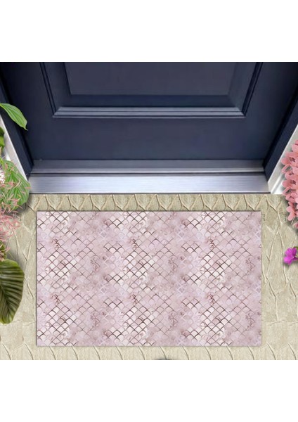 Dijital Baskı Pembe Karışık Paspas K-3085