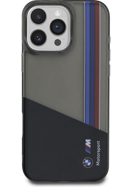 iPhone 16 Pro Max Uyumlu Kılıf Bmw Orjinal Lisanslı Yarı Transparan M Dizayn Çizgili Kapak Siyah fiyatları