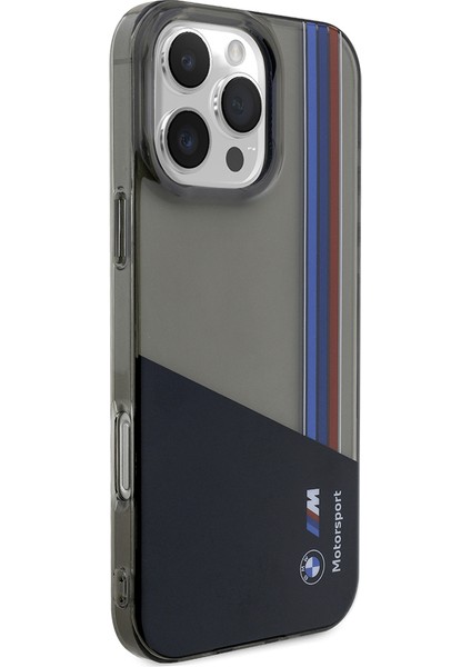 iPhone 16 Pro Max Uyumlu Kılıf Bmw Orjinal Lisanslı Yarı Transparan M Dizayn Çizgili Kapak Siyah fırsatları