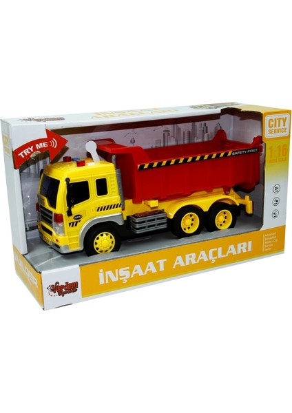 Sürtmeli Sesli Işıklı Damperli Kamyon 1/16 fiyatları