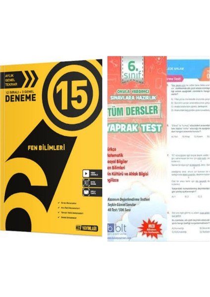 6.sınıf Hız Fen Bilimleri Deneme ve Tüm Dersler Yaprak Test