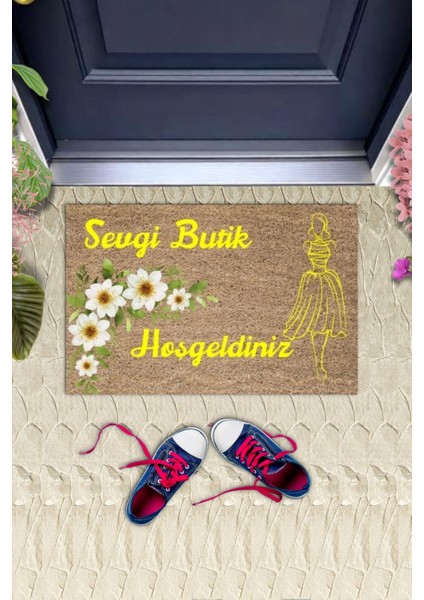 Kapı Önü Paspası Dekoratif Dijital Baskı Butik Hoşgeldiniz P-2445 fiyatları