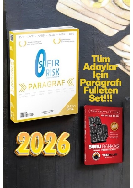 345-PARAGRAF Sıfır Risk 2026 Model-Yediiklim Tüm Adaylar Için Video Çözümlü Paragraf Soru Bankası
