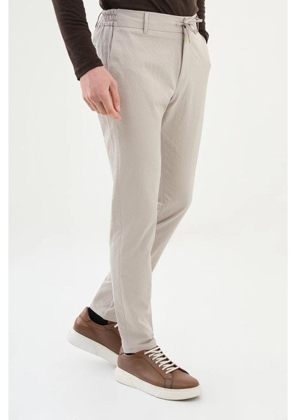 Gofreli Super Slim Fit Beli Lastikli Ipli Erkek Pantolon 38291
