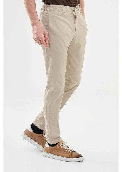 Düz Super Slim Fit Beli Lastikli Ipli Erkek Pantolon 38290 modelleri