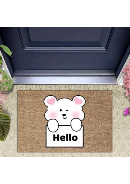 Kapı Önü Paspası Dekoratif Dijital Baskı Hello P-2509