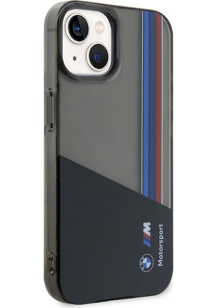 iPhone 14 Uyumlu Kılıf Bmw Orjinal Lisanslı Yarı Transparan M Dizayn Çizgili Kapak Siyah fırsatları