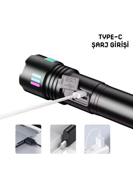Zoomlu 25W 2500 Lümen Uzun Menzilli El Feneri fırsatları