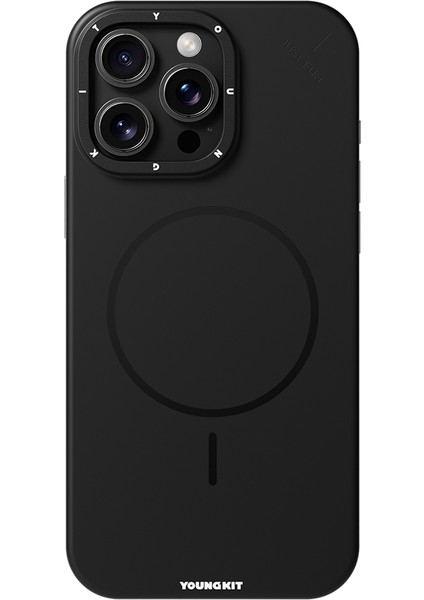 iPhone 16 Pro Max Uyumlu Kılıf M-Safe Şarj Özellikli Youngkit Dynamag Serisi Kapak Siyah