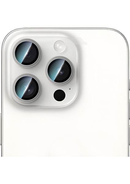 iPhone 16 Pro Max Uyumlu Alloy Serisi Oleofobik Anti Reflective Kamera Lens Koruyucu Gümüş